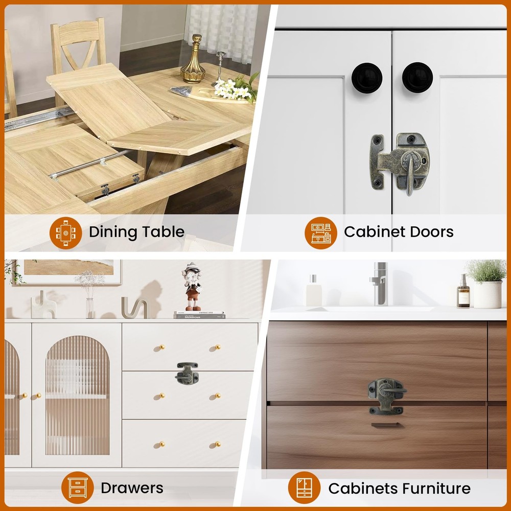 6 Sets Table Leaf Latch Lock Hardware Heavy Duty Dinging Training Foldable Ta...