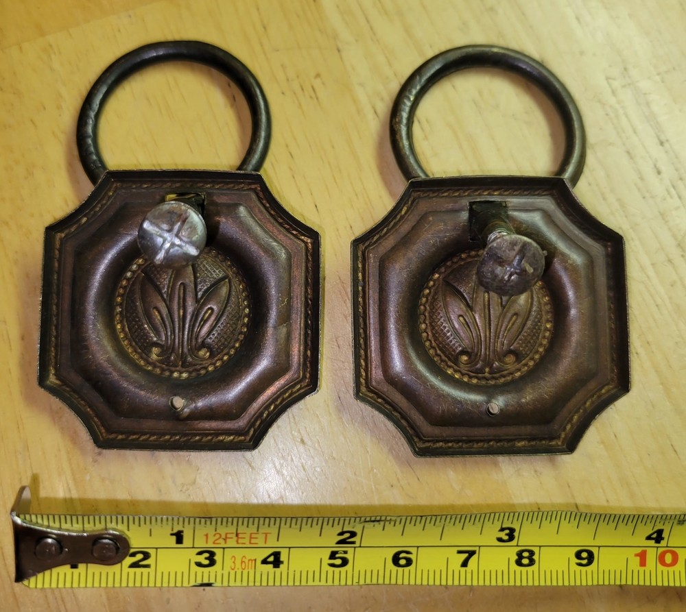 Pair of Vintage Brass Ring Drawer Pulls