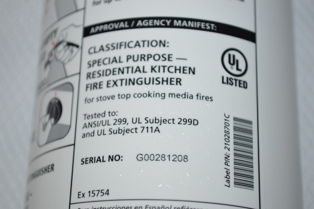KIDDE ~ KITCHEN FIRE EXTINGUISHER ~ EASY MOUNT BRACKET ~ RESSP ~ DRY CHEMICAL