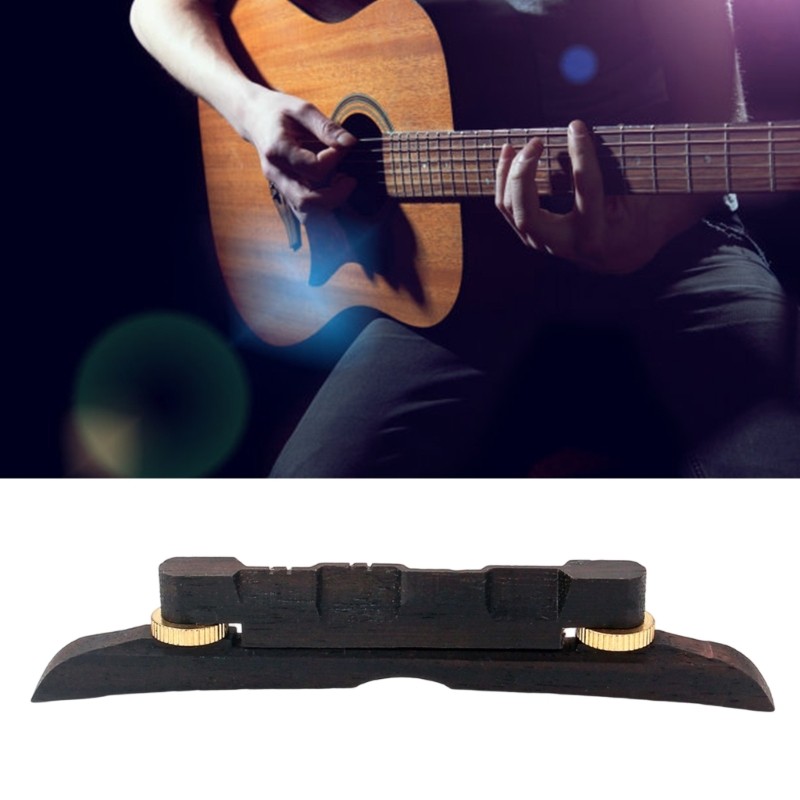 Height Adjustable Light Weight Ebony Guitar Bridge Easy String Action Adjustment