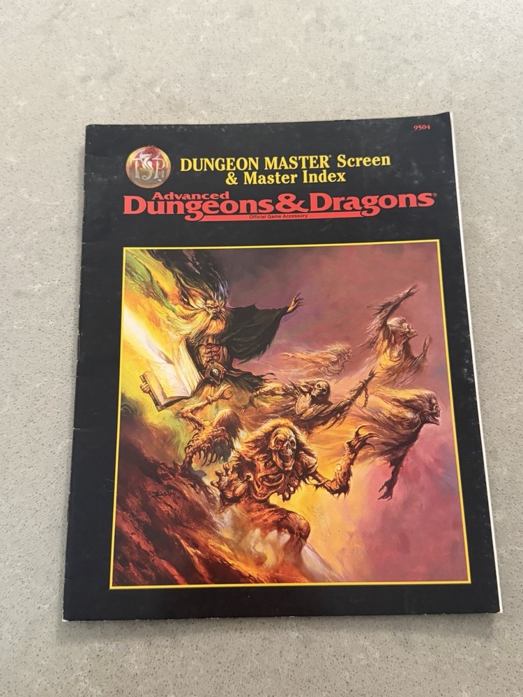 AD&D Advanced Dungeons & Dragons Dungeon Master Screen & Master Index TSR 9504