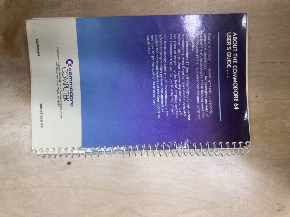 Commodore 64 Programmer's Reference Manual Serial Number