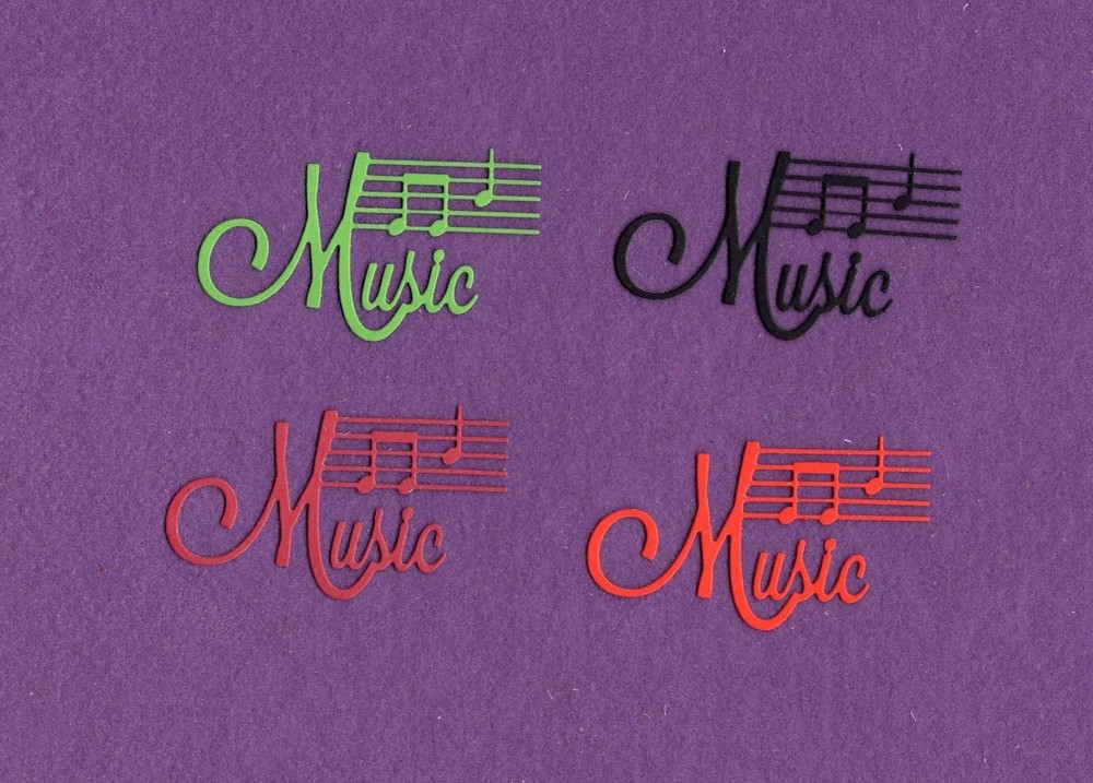 MUSIC with NOTES die cuts scrapbook cards