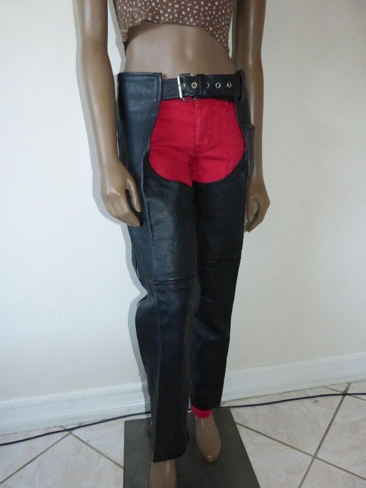 FIRST BLACK LEATHER CHAPS SZ XXS