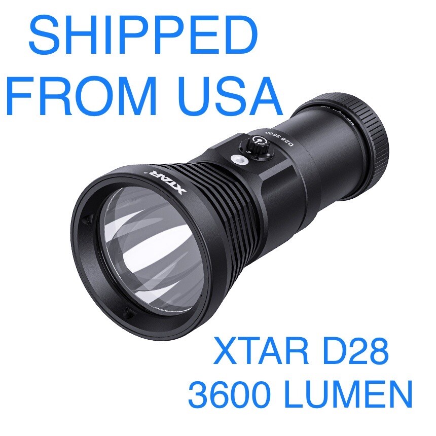 XTAR D28 3600 Lumen Diving Flashlight FULL SET + SILICON GREASE - 2023 MODEL
