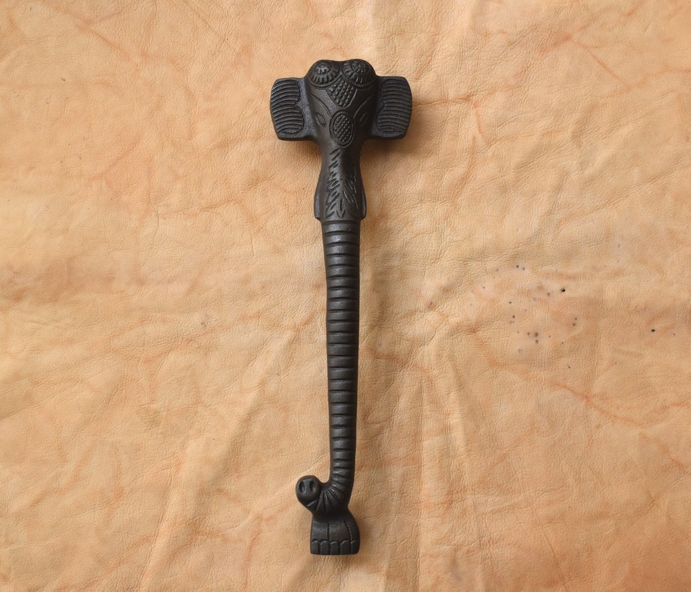 Vintage style Cast iron Large Front door gate Cabinet Elephant Face handle pull