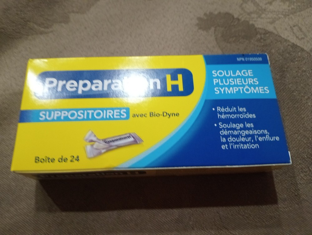 2 Box ×Preparation H Suppositories with Bio-Dyne 24 pack Canada. "NO TARIFF "