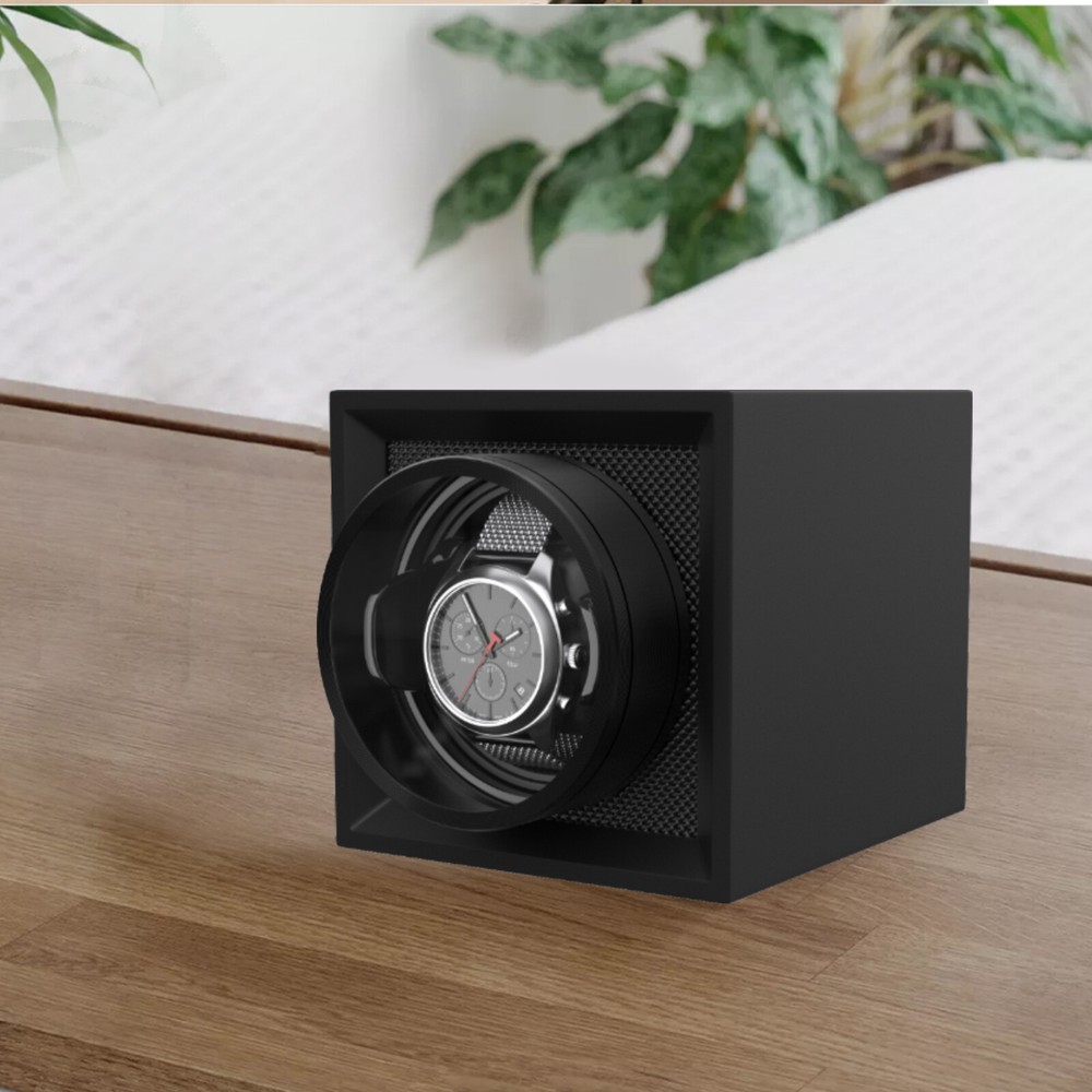 Automatic Single Watch Winder Box Display Storage Case with Dustproof Cover Gift