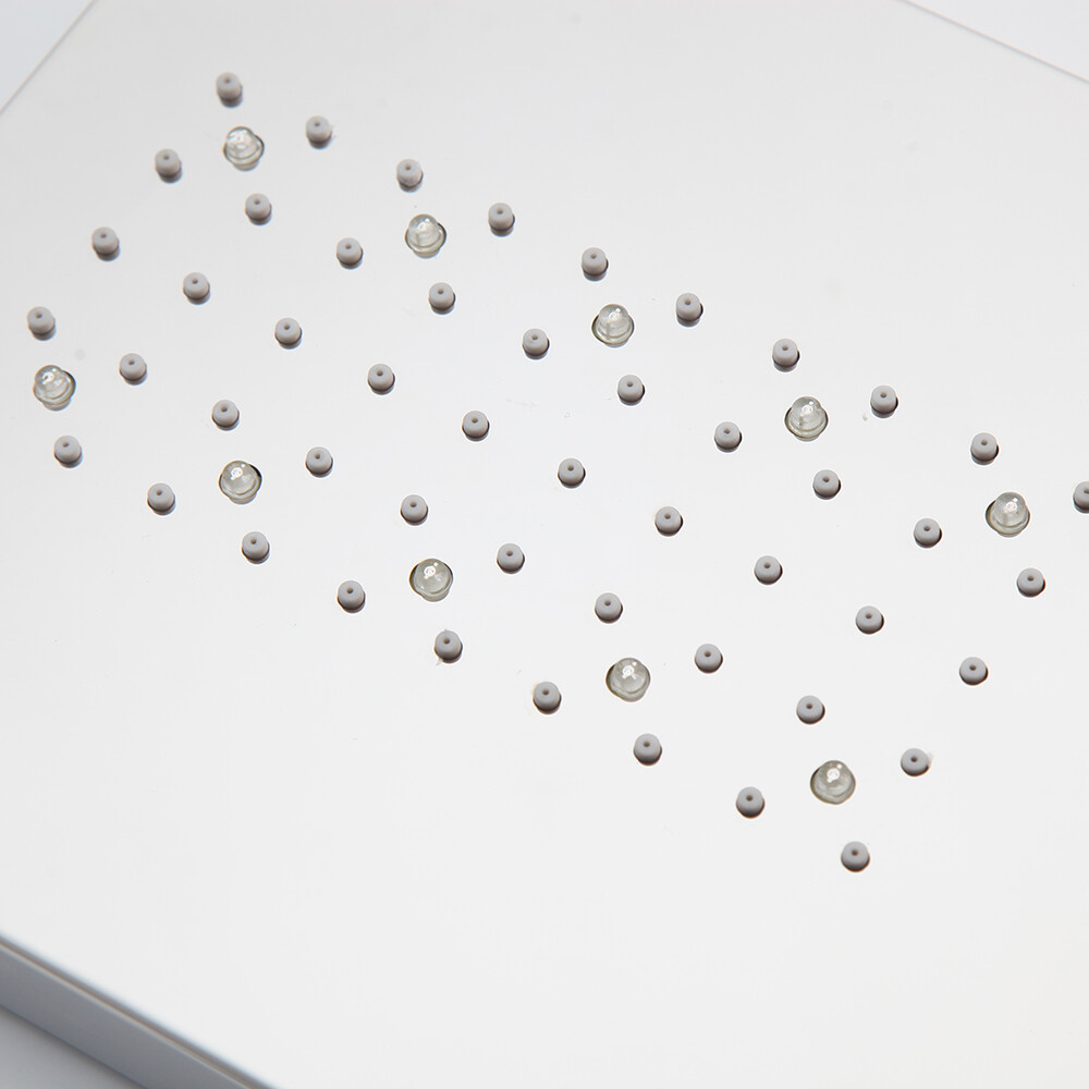 Rainfall/Waterfall 22" Chrome LED Shower Heads Rectangular Wall Mount Mixer Taps