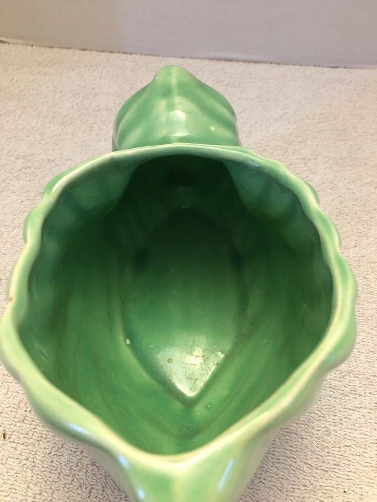 Vintage Planter Shell Shape Green Unmarked