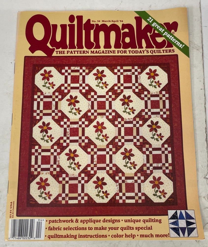 Quiltmaker Magazine March/April 1994 back issues Quilting 21 patterns