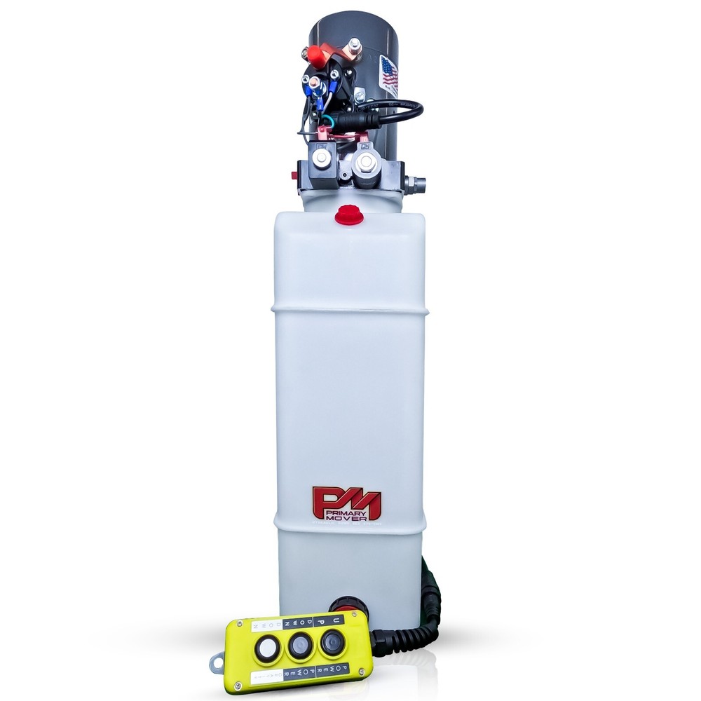 KTI 12V Double-Acting Hydraulic Pump - Poly Reservoir