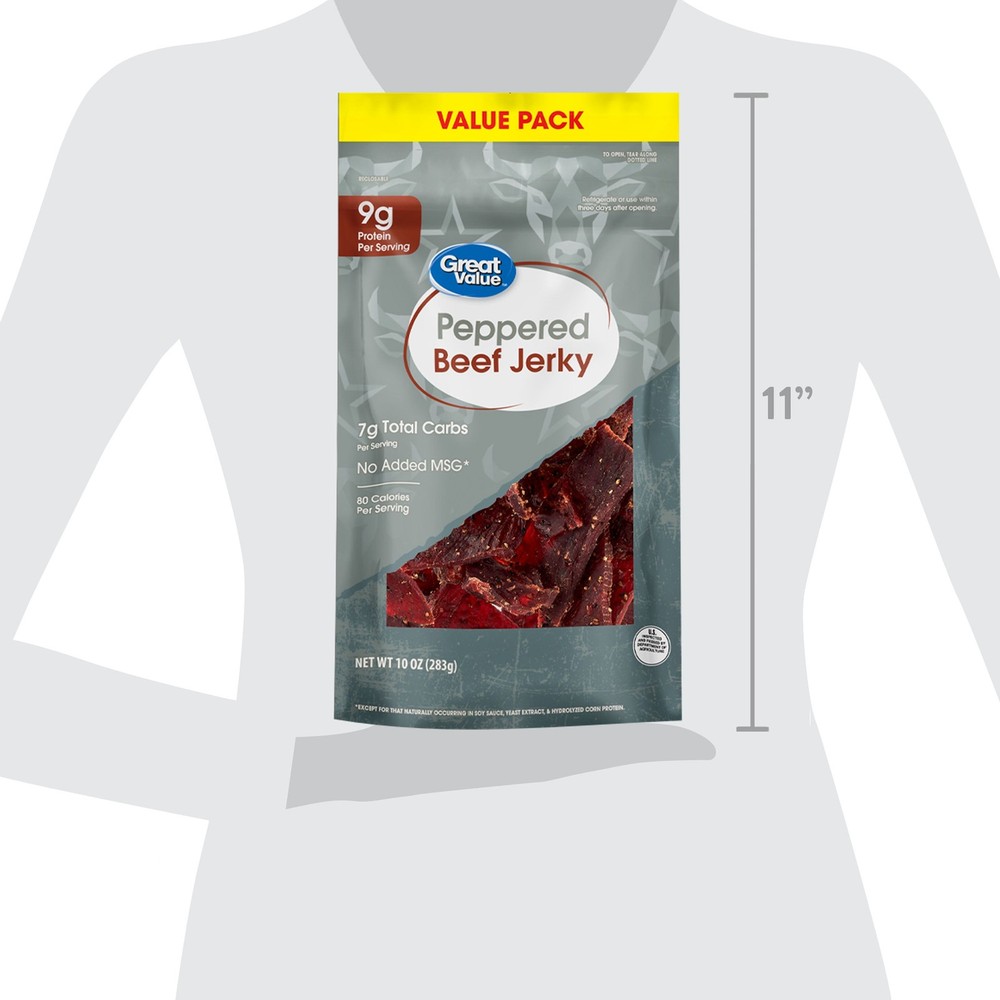 Great Value Peppered Beef Jerky Value Pack, 10 oz