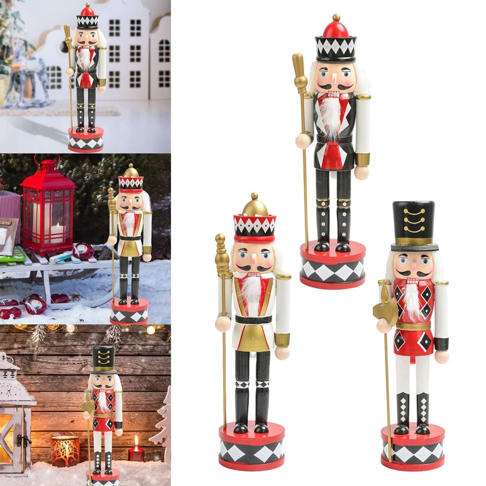 Christmas Decoration Nutcracker Puppet Scene Layout Accessories Statue for