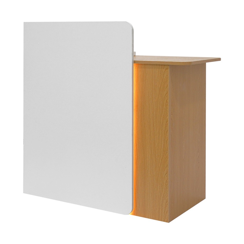 Modern Front Desk Reception Counter, Reception Desk for Salons with LED Light