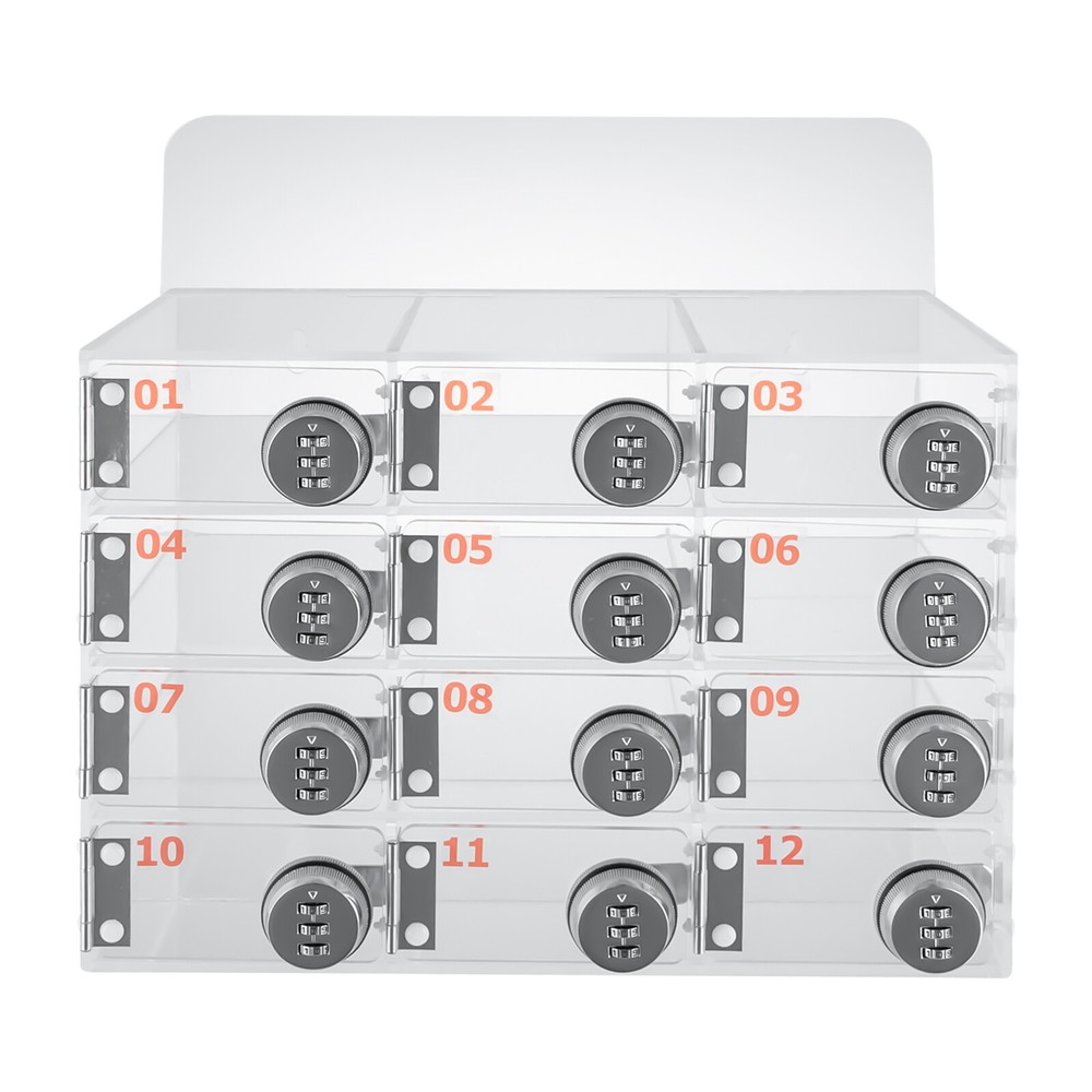 Cellphone Storage Locker with Combination Lock Wall-Mounted Cabinet 12 Slots