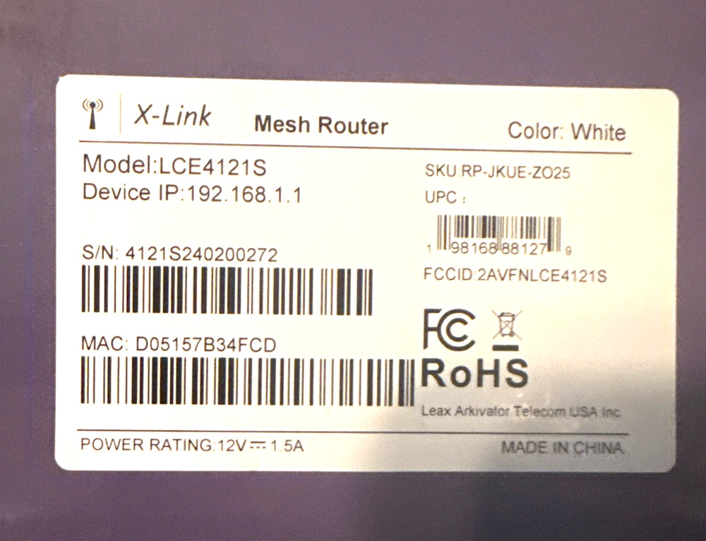 X-LINK Mesh Router LCE4121S white New