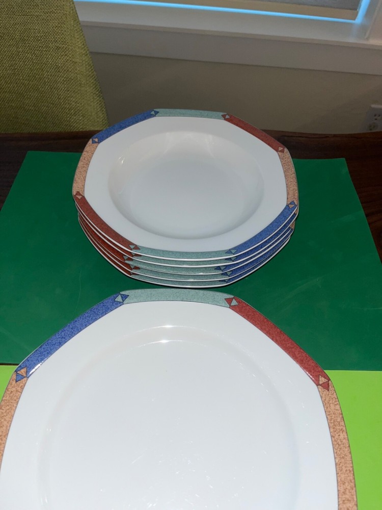 Christopher Stuart Diamond Optic 4 Complete Place Settings W/ Extras EUC