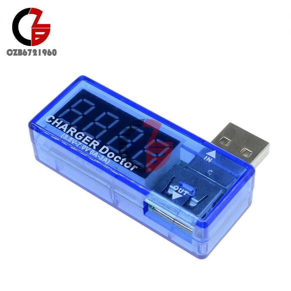 Digital Dual LED 5V USB Current Voltage Meter Voltmeter Power Ammeter Detector
