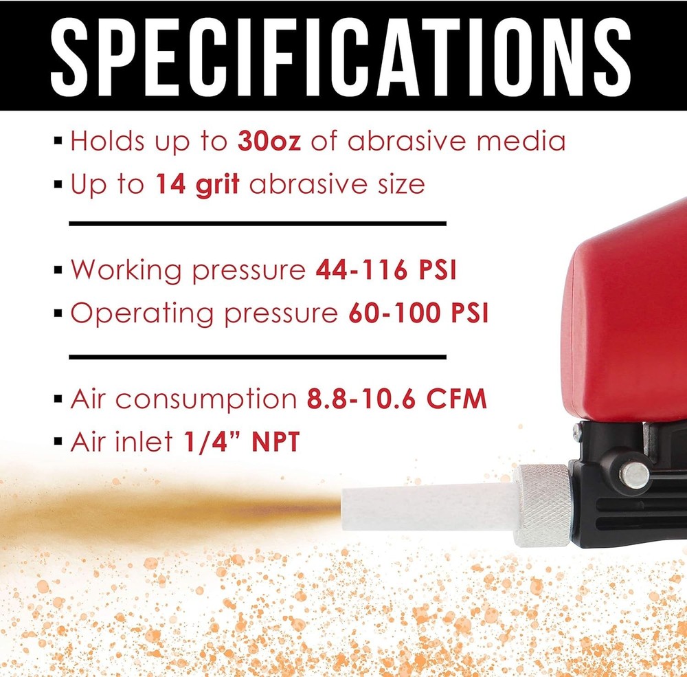Air Compressor Sandblaster with Ceramic Nozzles