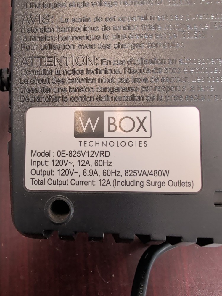 WBox Technologies 825VA AVR Battery Backup Surge Protector 11 Socket Input