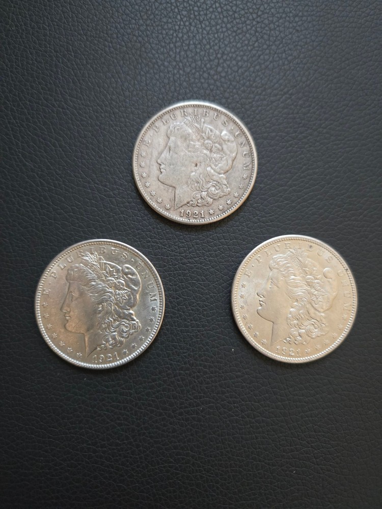 3x 1921 Morgan Dollar