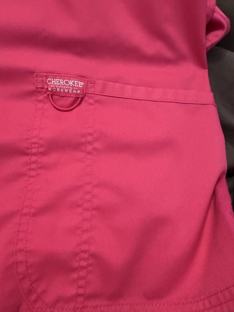 Cherokee Workwear Revolution Scrub Set Medium Top Small Bottom Pink