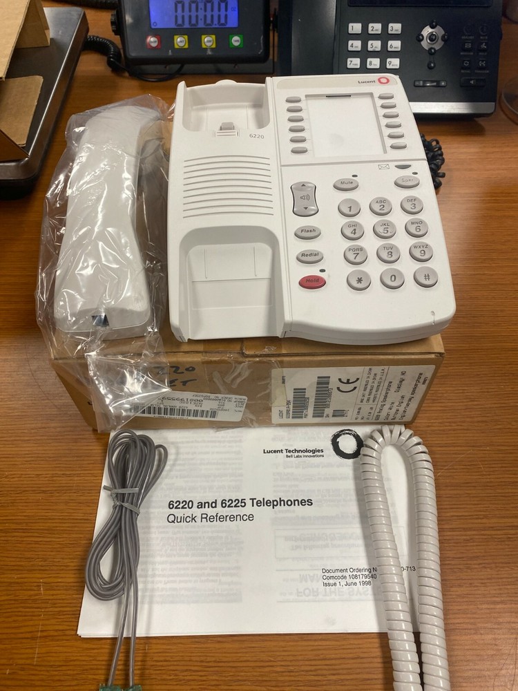 👀 NEW LUCENT TECHNOLOGIES 6220 ANALOG WHITE SPEAKERPHONE 6220A01A-264