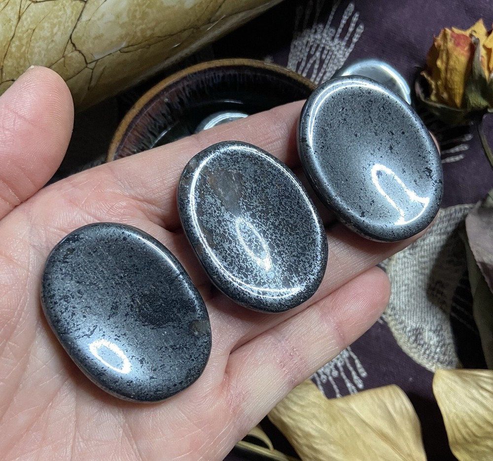 Hematite Worry Stone, All Natural, Metaphysical
