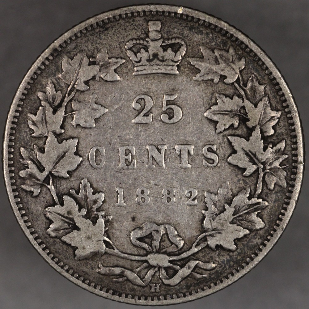 1882 H Canada Silver 25 Cents