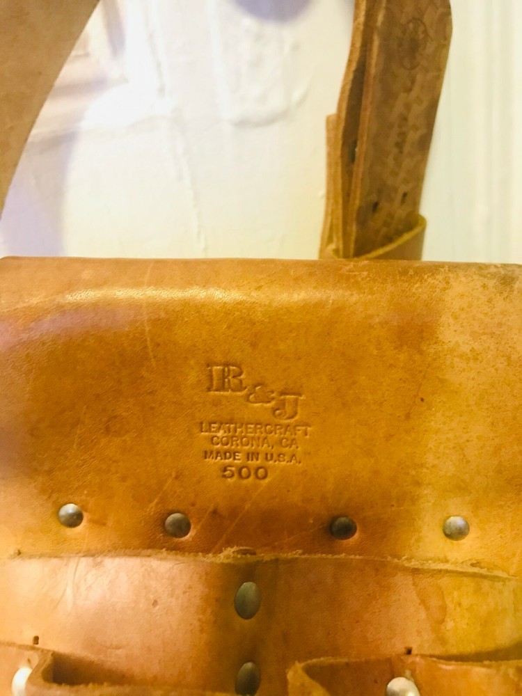 R&J Premium Leather Carpenter Tool Belt - adjustable