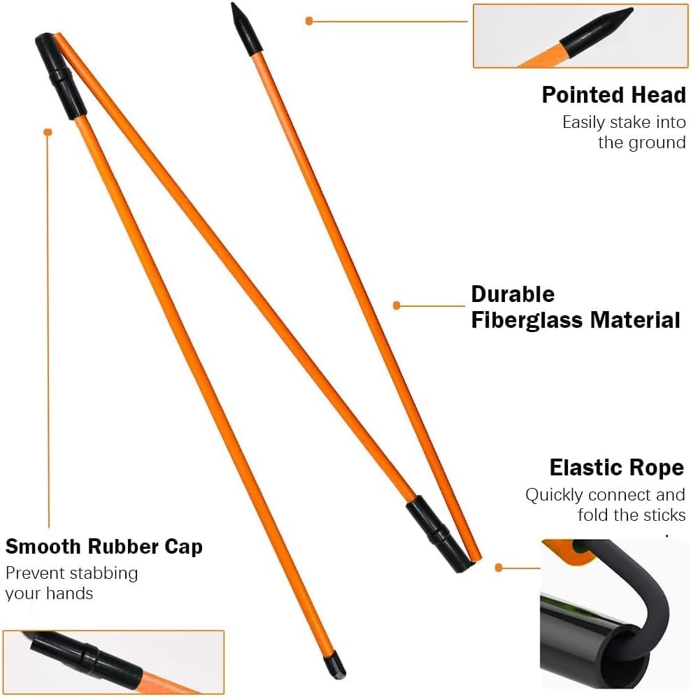 2 Pack Golf Alignment Sticks 48" Collapsible Training Aids with Case