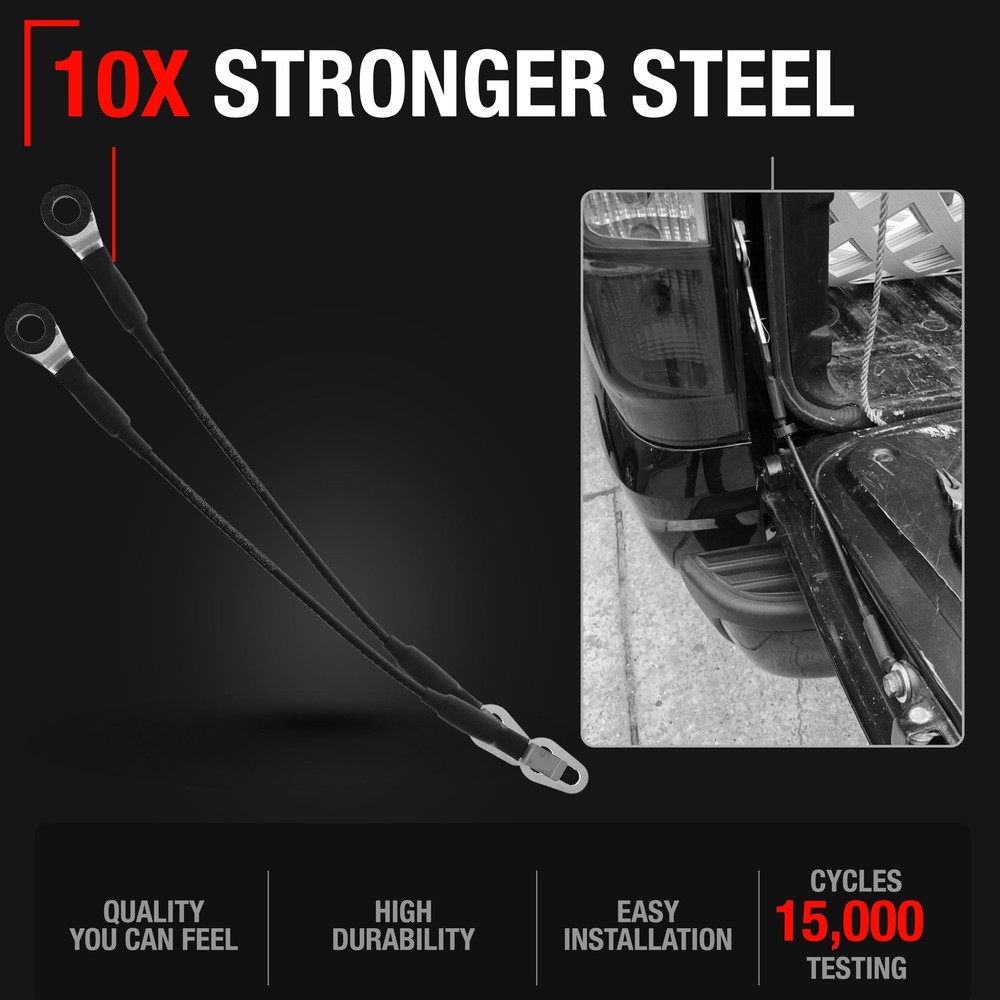 Tailgate Support Cable Set, Rear Left & Right Side - Compatible with 1999-200...