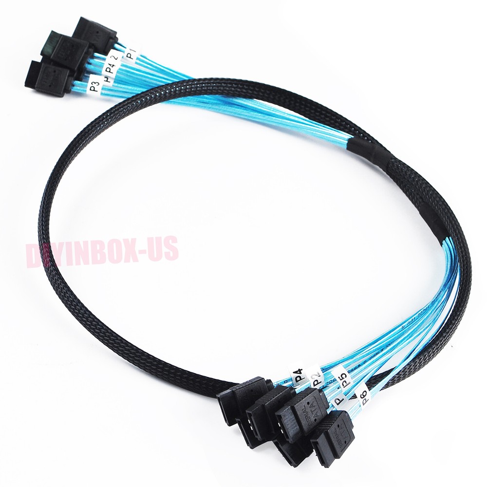 SSD 6 SATA 7pin to 6 SATA 7pin Target Hard Disk 6Gbps Data Server Raid Cable 1M
