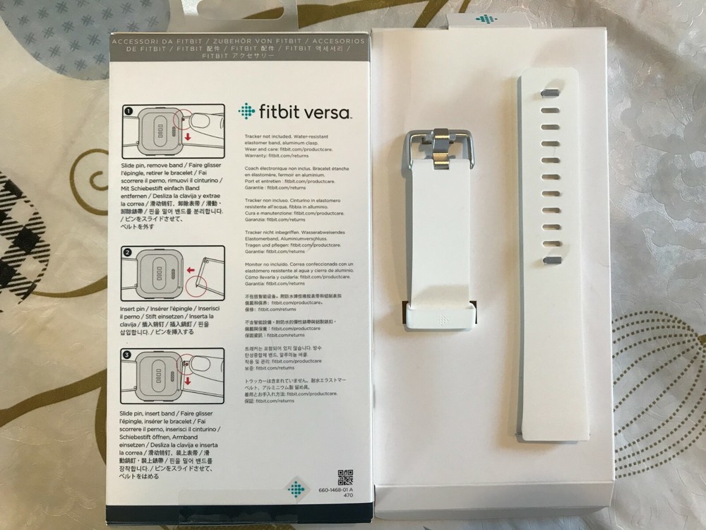 Fitbit Versa Classic BAND ONLY White Large L/G Authentic