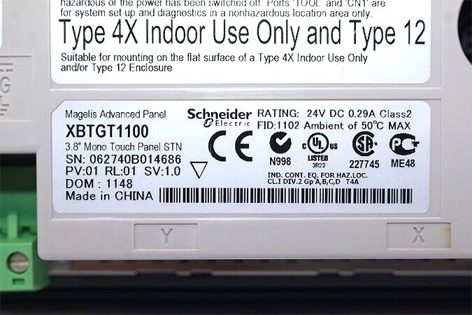 SCHNEIDER XBTGT1100 TOUCH PANEL