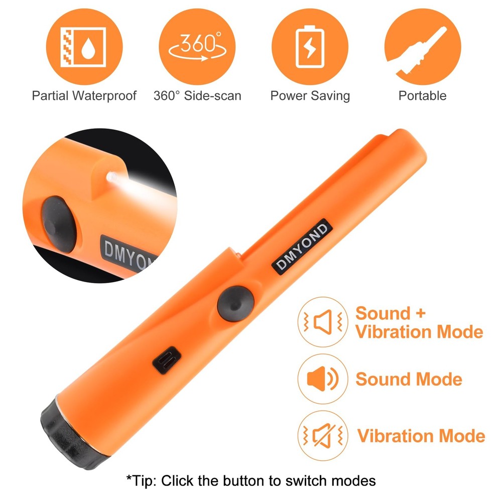 Dmyond Metal Detector Pinpointer, Professional Waterproof Handheld Pin Pointer