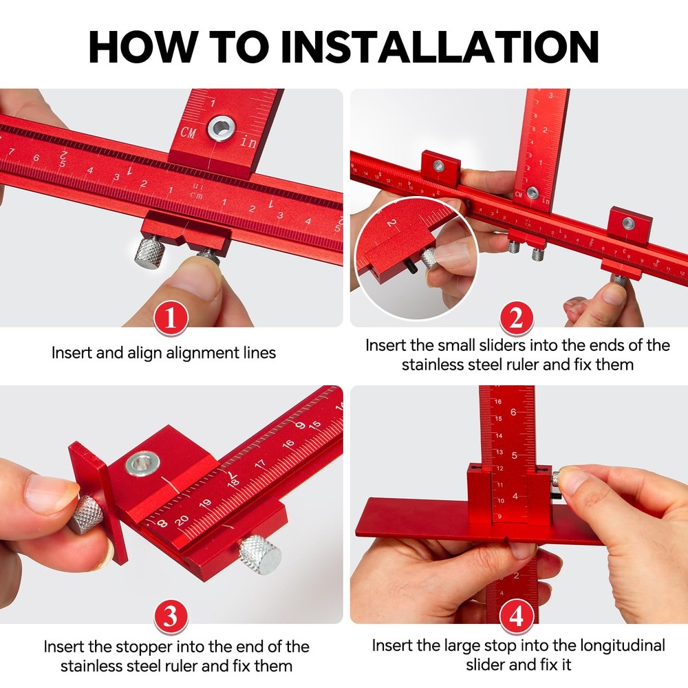 Aluminum Cabinet Hardware Jig Tool for Handles Pulls Knobs, Cabinet Pull Jig ...