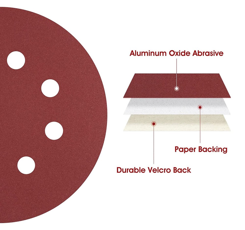 30PCS 800-2000 Grit Sanding Discs 5 in 8-Hole Hook Loop Orbital Sander Paper Pad