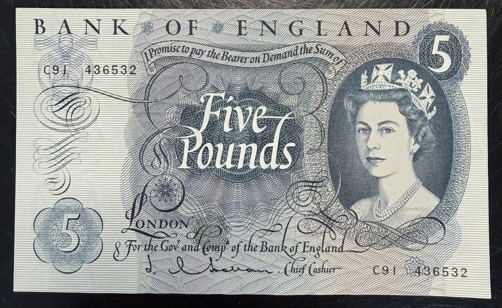 Old Five £5 Pound Note Uncirculated