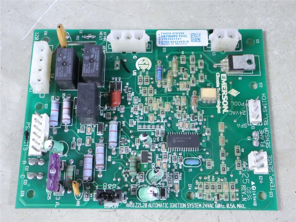 HAYWARD F0059-476200 Pool Heater Control Board 1101643301 0160-0042 VER18