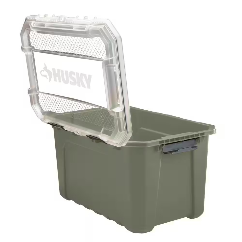 20 Gal. Professional Heavy Duty Waterproof Stackable Plastic Storage Container w