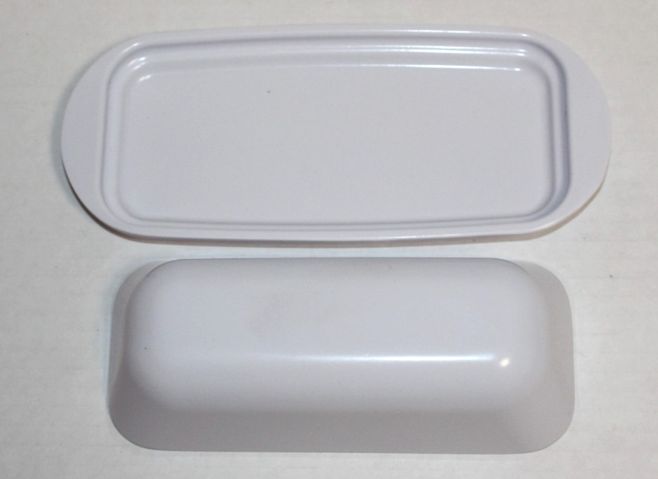 Melamine White Covered Butter Dish