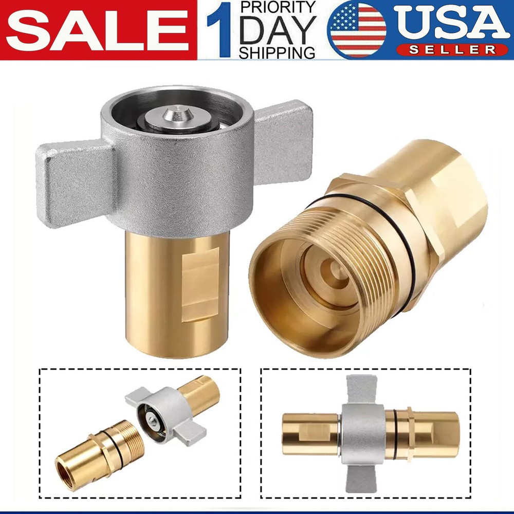 1" NPT Wet-Line Wing Nut Hydraulic Quick Disconnect Coupler / Coupling Set