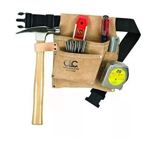 CLC IP489X Suede Tool Bag & Poly Web Belt, 3 Pocket