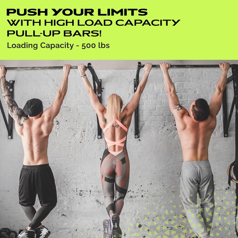 Heavy-Duty Wall Mounted Pull up Bar - 500 Lbs Weight Capacity | Maintain Upper B