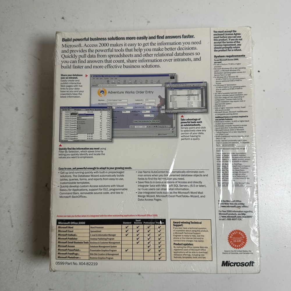 Microsoft Access 2000 Latest Version Office Database Management Software System