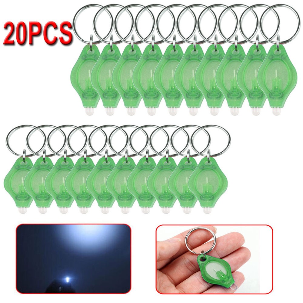 20pcs LED Mini Keychain Flashlight Key Ring Light Work Lamp Torch Lights Pocket