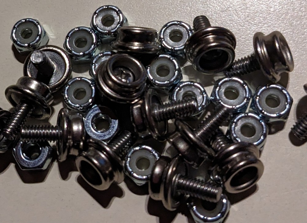 15- 3/8" SNAP STUD SS MACHINE 8-32 for CONVERTIBLE TOP, BOOT w/ Locking Nut