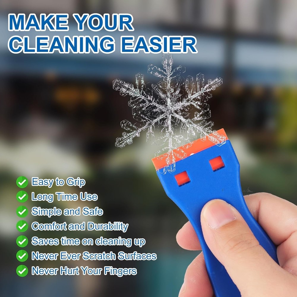 Plastic Razor Blade Scraper Tool, 2 Pcs Razor Scraper with 20 Pcs Plastic Blades